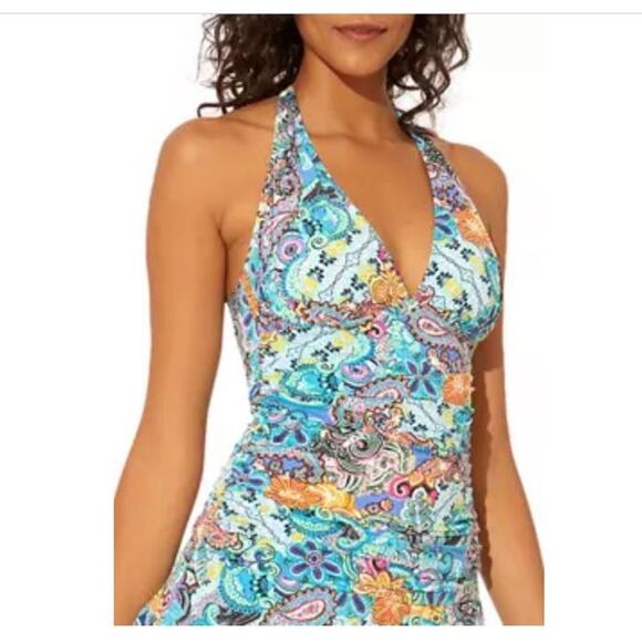 Bleu Rod Beattie Other - Bleu Rod Beattie Multicolor Paisley Tankini Swim Top